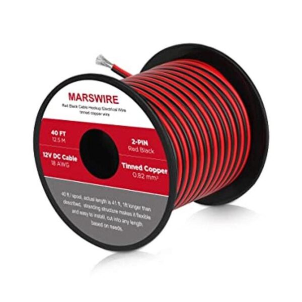 MARSWIRE Cable eléctrico de calibre 18 AWG 2 pines DC 12_1