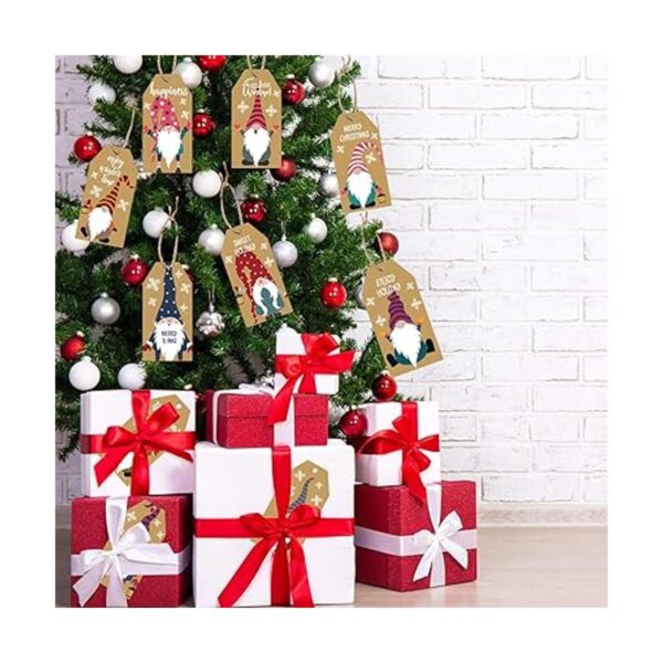 Doumeny 200 etiquetas de regalo de gnomo de Navidad