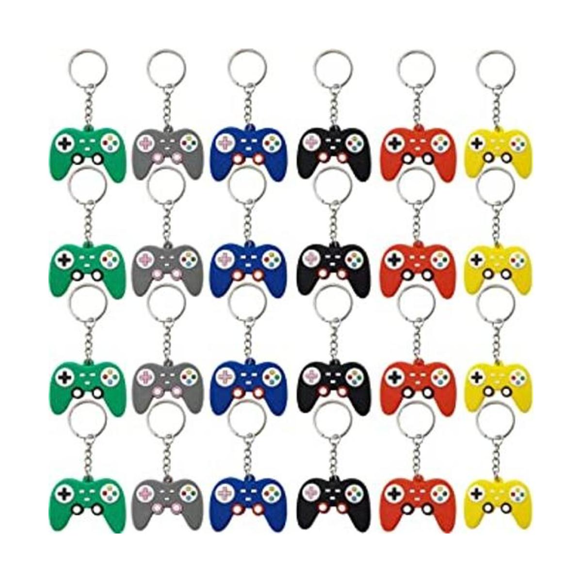 NSBELL 24PCS Video Game Controller Keychains in 6 Colors