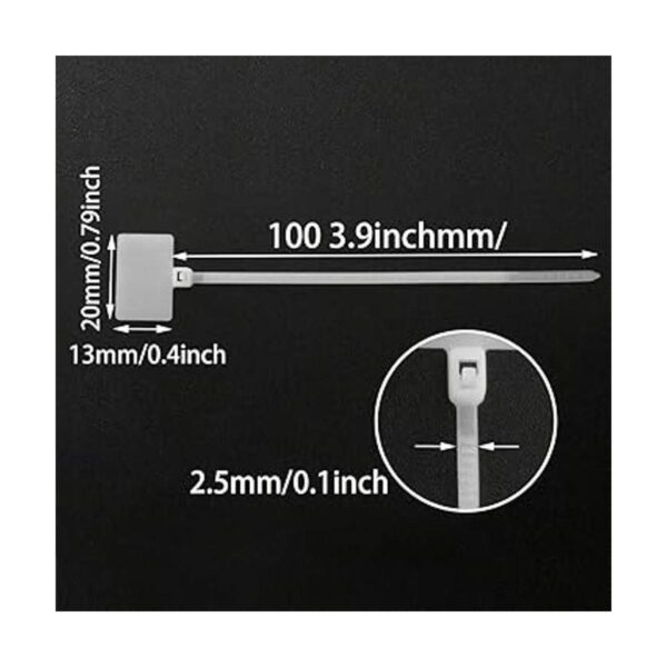 ITROLLE Nylon Marcador Cable Bridas 300 unids Blanco_2