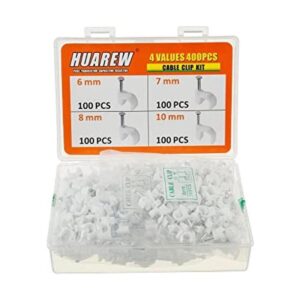 HUAREW 4 tamaños de 400 clips de acero de plástico blanco_1