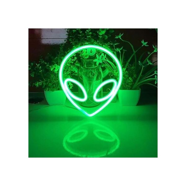 JYWJ Letrero de neón de extraterrestres luz de neón