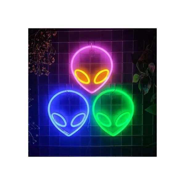 JYWJ Letrero de neón de extraterrestres luz de neón