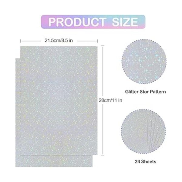 Papel adhesivo holográfico 24 hojas de papel holográfico_2