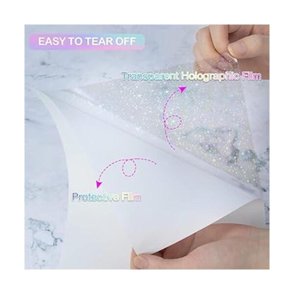 Papel adhesivo holográfico 24 hojas de papel holográfico_3
