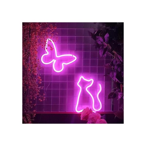 Letrero de neón USB o 3 pilas AA luz de neón luces LED_6