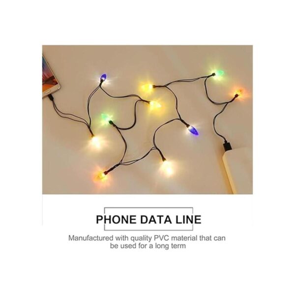 Hemobllo Cable de carga de luces LED de Navidad USB y_6