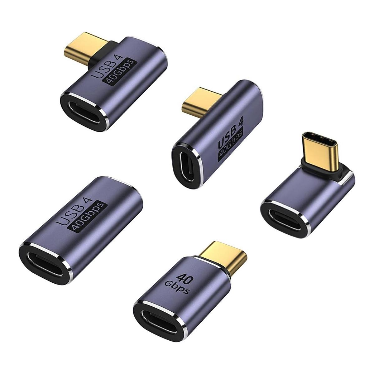 AreMe Paquete de 5 adaptadores USB C hacia arriba y hacia