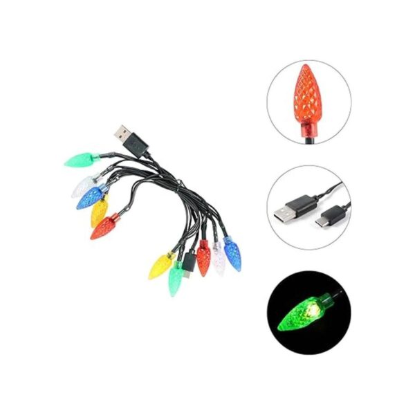 Hemobllo Cable de carga de luces LED de Navidad USB y_4