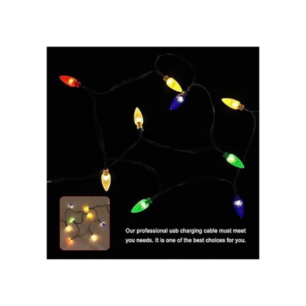 Hemobllo Cable de carga de luces LED de Navidad USB y_3
