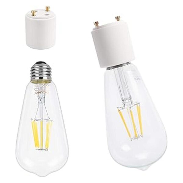 DiCUNO Adaptador de enchufe de cerámica GU24 a E26 base