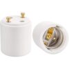 DiCUNO Adaptador de enchufe de cerámica GU24 a E26 base
