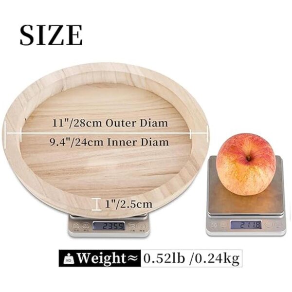 Hanobe Bandeja decorativa de madera Bandejas redondas de_5