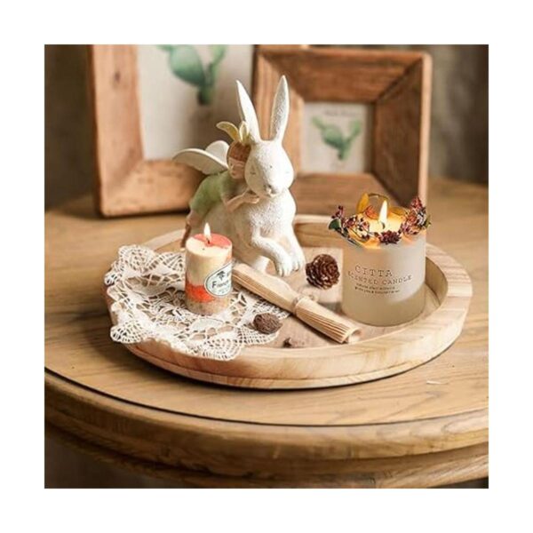Hanobe Bandeja decorativa de madera Bandejas redondas de_3