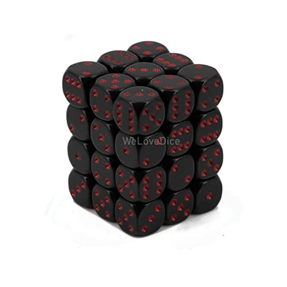 Pack de 36 dados Chessex 0.47 pulgadas color negro y rojo