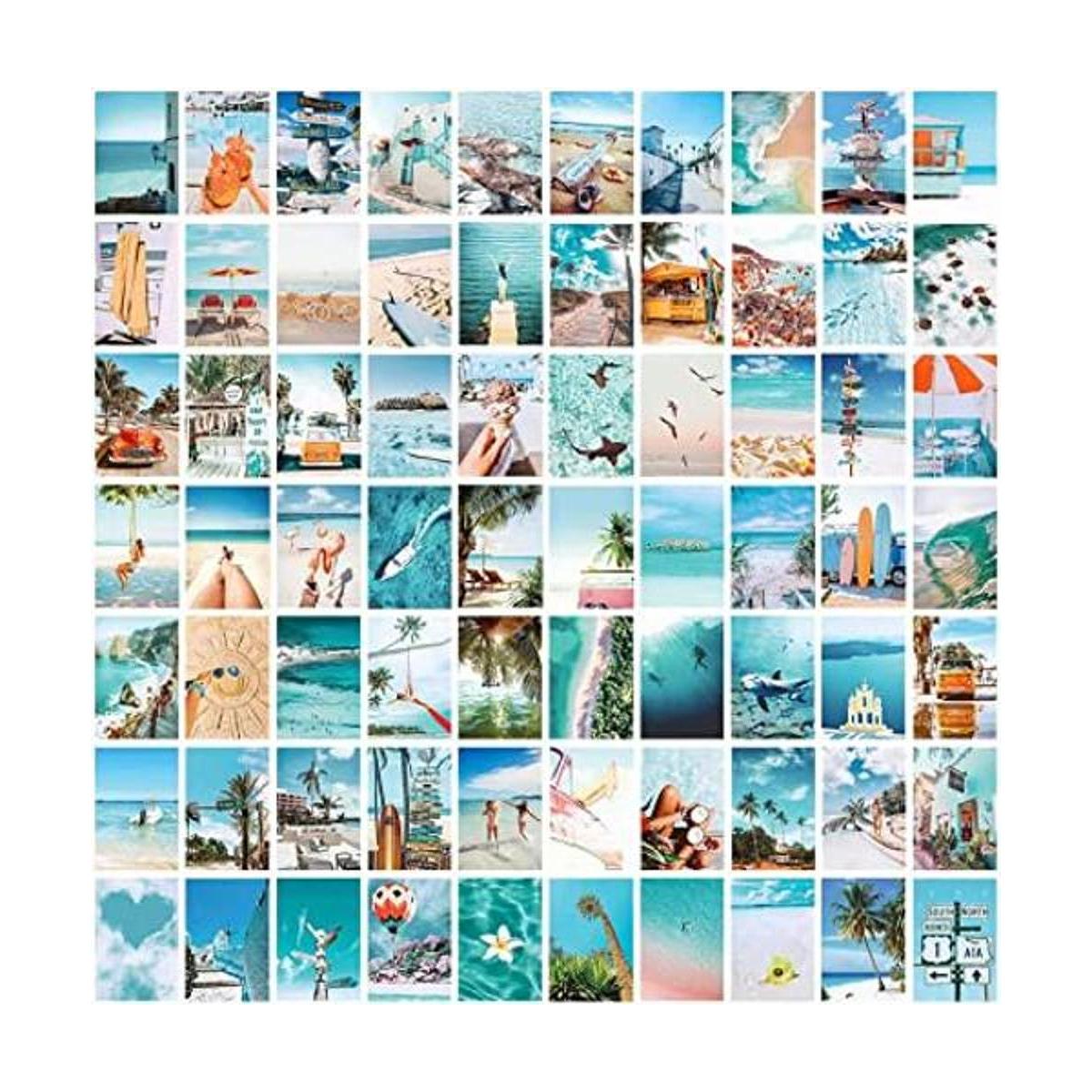 LIIGEMI Kit de collage de pared azul de 70 piezas