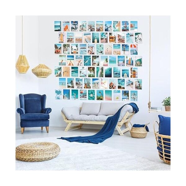 LIIGEMI Kit de collage de pared azul de 70 piezas_2