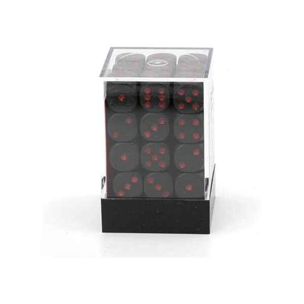 Pack de 36 dados Chessex 0.47 pulgadas color negro y rojo_4