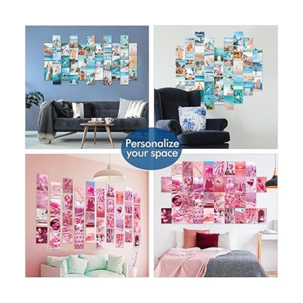 LIIGEMI Kit de collage de pared azul de 70 piezas_3