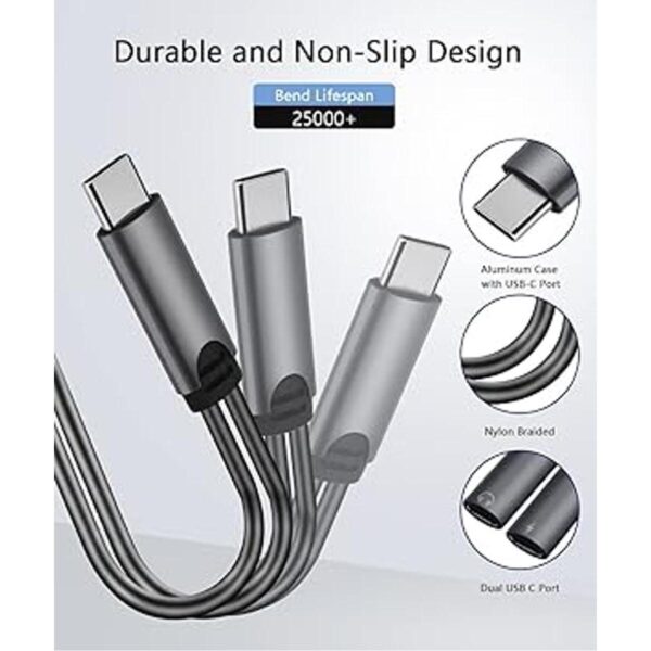 Divisor USB C adaptador dual USB C para auriculares y_6