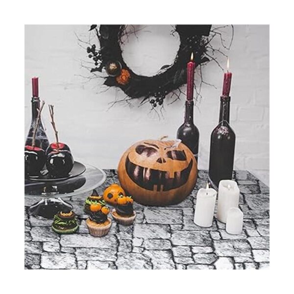 Manteles de pared de piedra fundas de mesa de Halloween_5