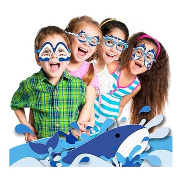 HOWAF Shark Party Gafas de papel con 12 estilos de 24