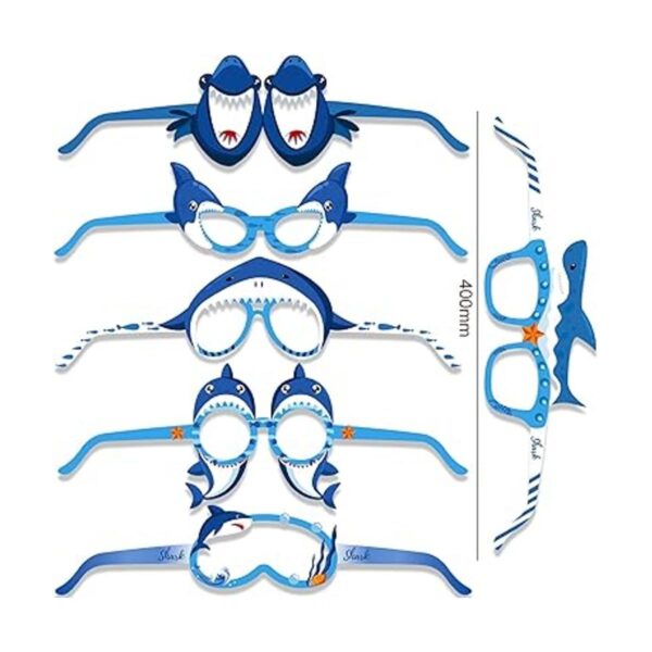 HOWAF Shark Party Gafas de papel con 12 estilos de 24