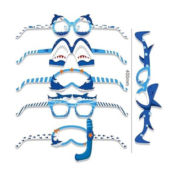 HOWAF Shark Party Gafas de papel con 12 estilos de 24