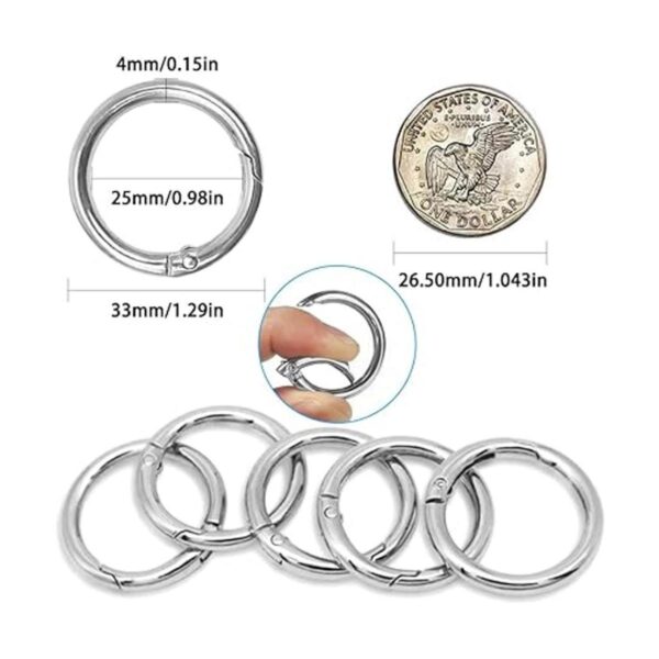 DLAND 20 PCS of Spring Ring OShaped Buckle Hook Lock