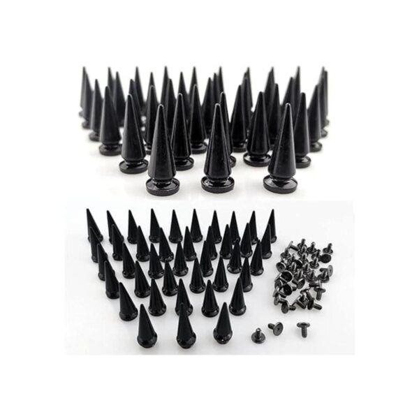 FAZHBARY 40 pares de clavos de cono negro punk remaches y_4