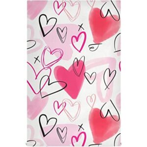 Happy Valentines Day Pink Love Toalla de baño con diseño
