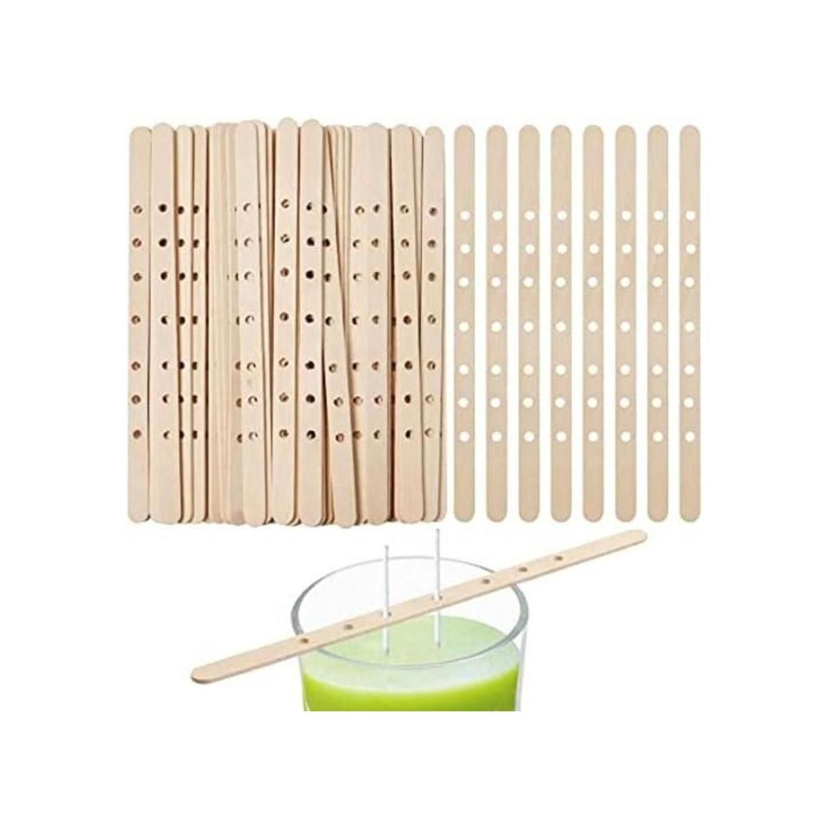 Anjmd 100 soportes de mecha de madera para velas