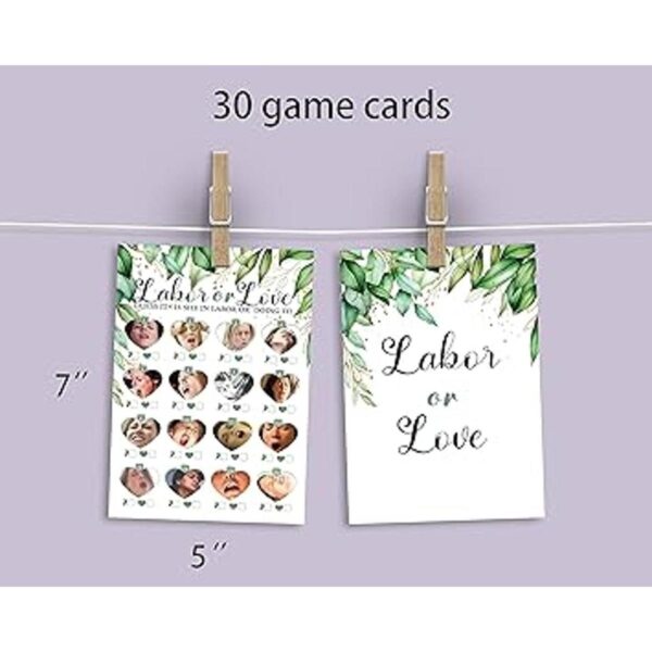 Juego de 31 tarjetas de trabajo o amor para baby shower_3