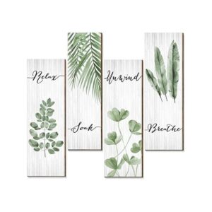 Decoración de pared de baño 4 piezas para relajarse en_1