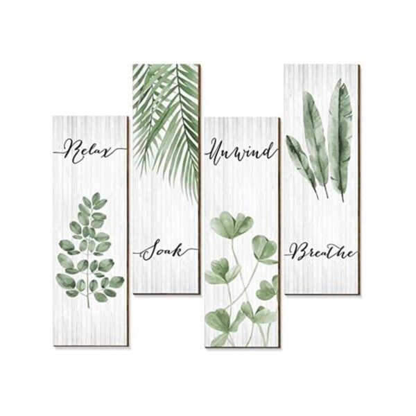 Decoración de pared de baño 4 piezas para relajarse en_1