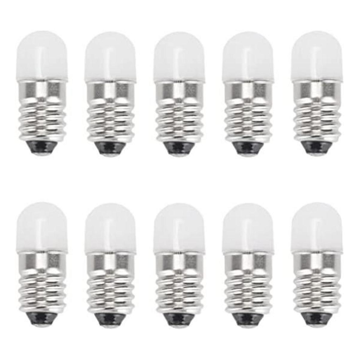 GutReise Bombillas LED E10 de 3 V de color blanco frío 10