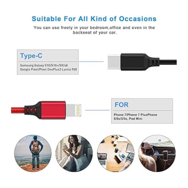 Multi 2 en 1 USB universal cable de carga para iPhone 3.9_2