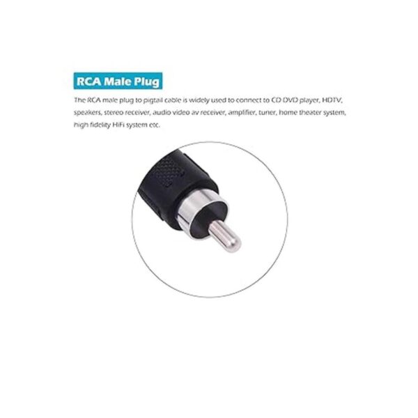 Fancasee Paquete de 2 cables de altavoz RCA macho conector_2