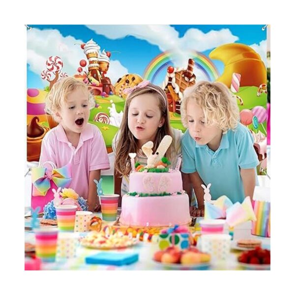 Pancarta de fondo de fiesta de cumpleaños de dona tela