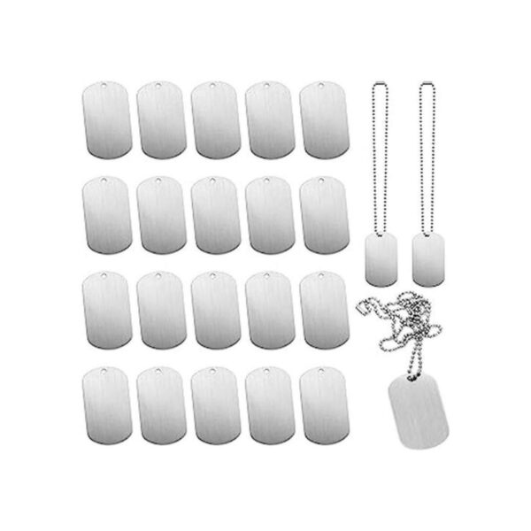 INKNOTE 30 etiquetas de metal en blanco de 2.0 x 1.0 in