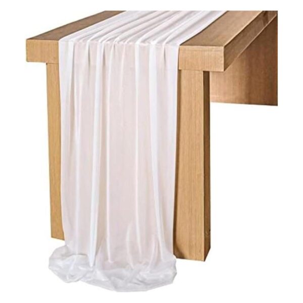 Lookein Camino de mesa de gasa blanca de 10 pies mantel