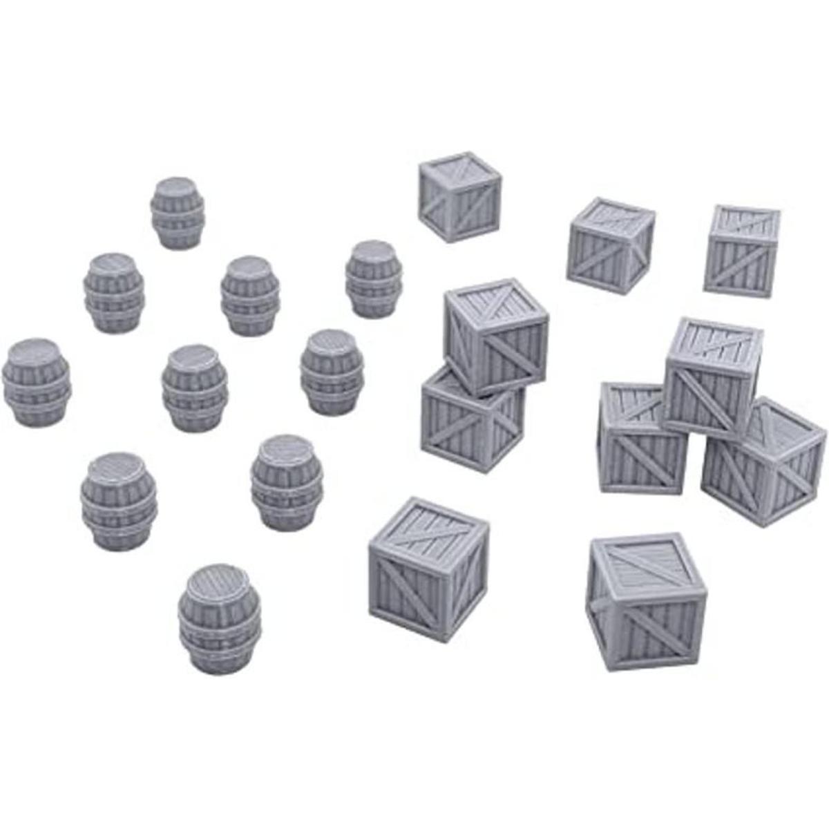 Jaulas y barriles paisaje RPG de mesa impreso en 3D y