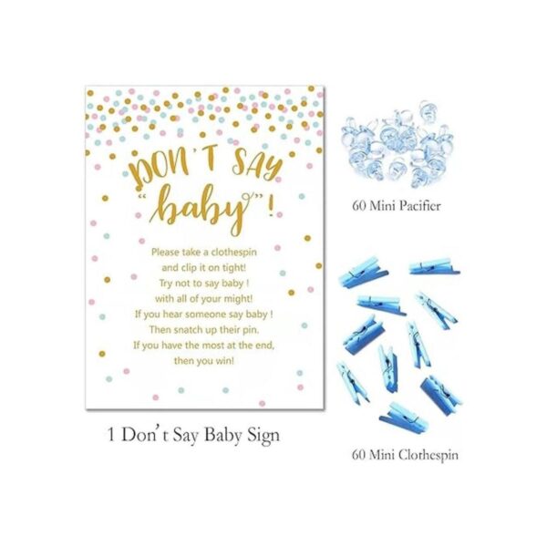 Dont Say Baby Shower Pinza para ropa para niños incluye