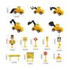 Juego de 27 piezas de decoración de pasteles de vehículos_2
