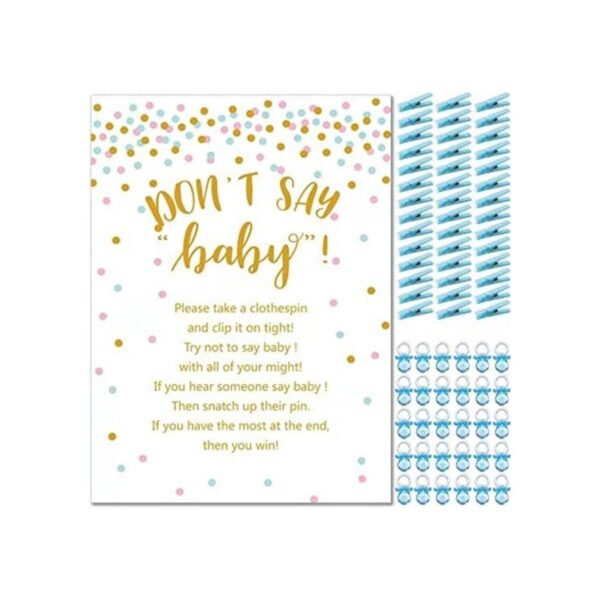 Dont Say Baby Shower Pinza para ropa para niños incluye