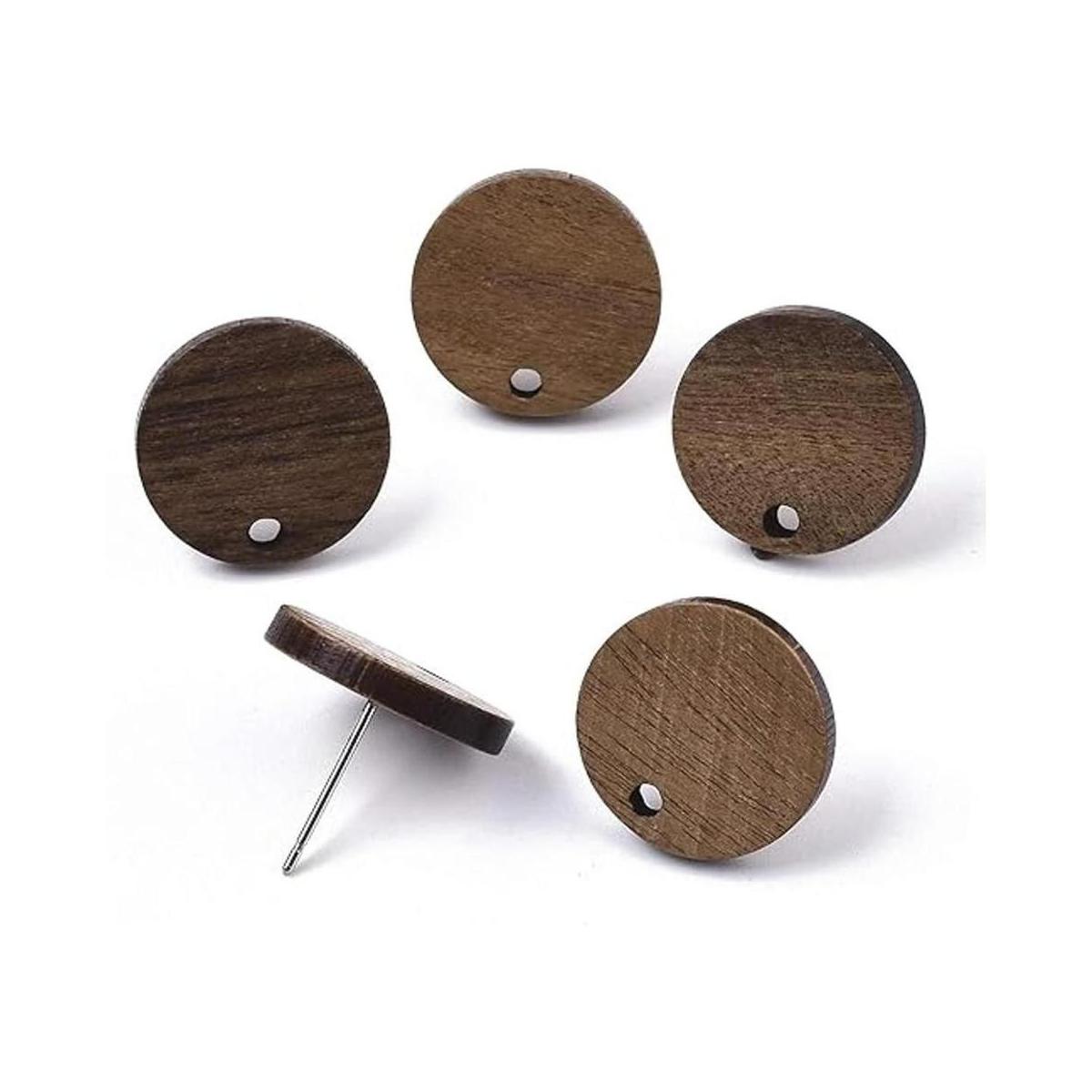 Pandahall 20 pares de aretes planos de madera de nogal