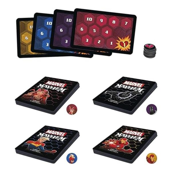 Juego de cartas de Marvel Mayhem con superhéroes de_3