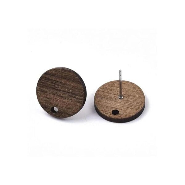 Pandahall 20 pares de aretes planos de madera de nogal_3