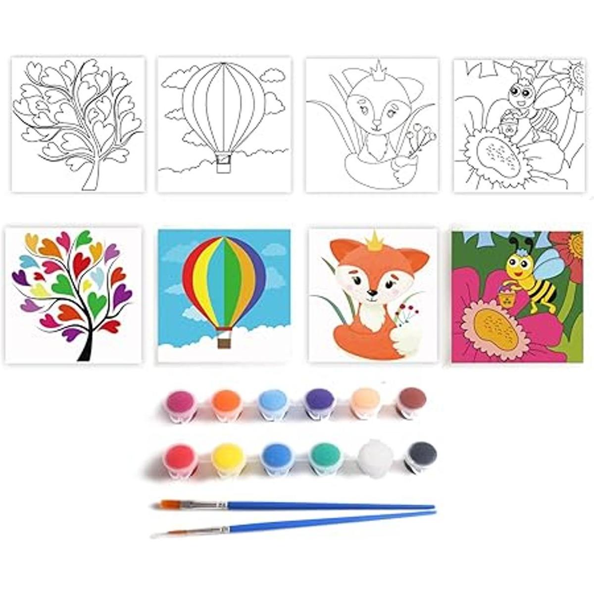 Aosemili Juego de pintura acrílica para niños 4 paneles