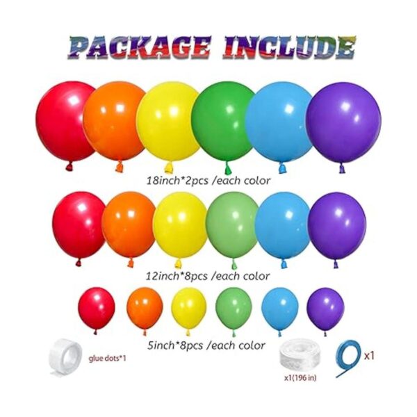 KAWKALSH Kit de arco de globos de arco iris 111 piezas de_2